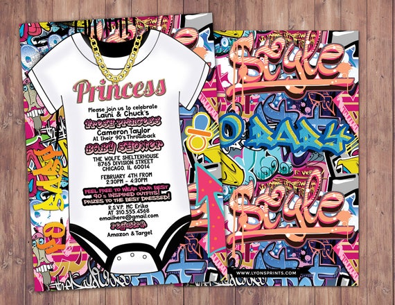 hip hop baby shower invitations