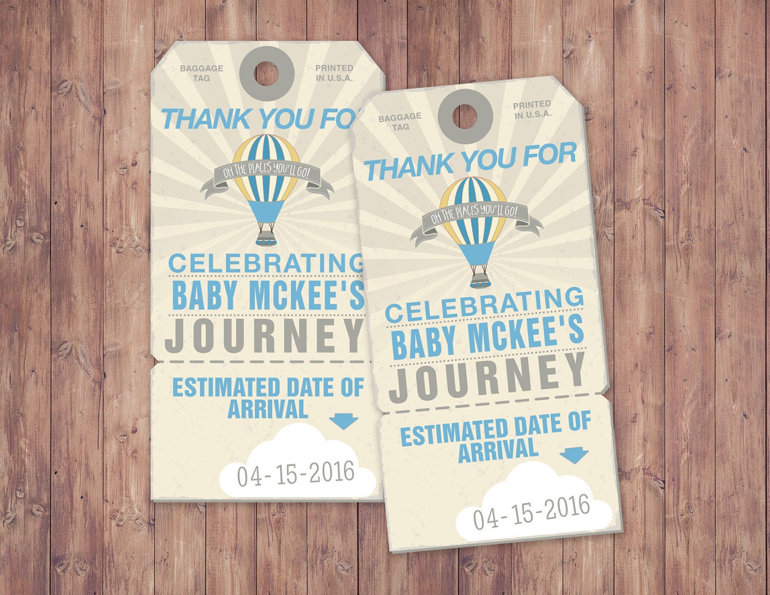 travel theme party favor tags