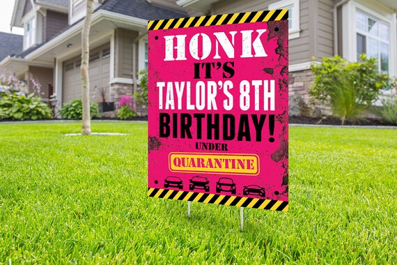 Happy birthday Yard Sign, Digital file only, Honk outdoor sign, Quarantine Birthday, Birthday Yard Sign, Happy Birthday Sign, Yard sign Il_570xn