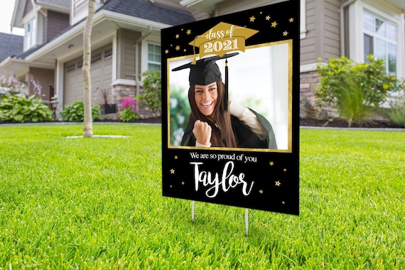 Class of 2021 Graduation, Digital file only, Photo Yard Sign design,High School Senior, Welcome Sign Congrats, Graduation lawn sign Il_570xn