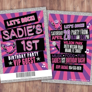 Retro, neon, VIP PASS, backstage pass, Vip invitation, birthday invitation, pop star, bridal shower invite, lanyard, Rock Star birthday,