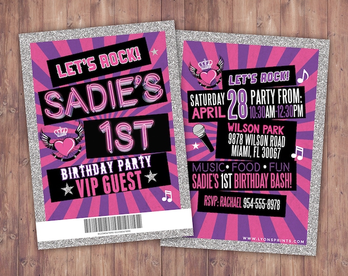 Retro, neon, VIP PASS, backstage pass, Vip invitation, birthday invitation, pop star, bridal shower invite, lanyard, Rock Star birthday,