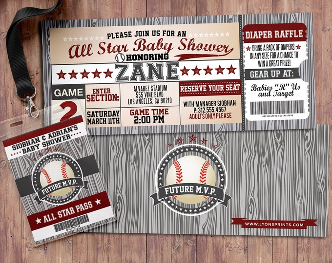 Vintage Baseball Shower Invitation, All Star Little Slugger Baby Shower,  sports invitation, baseball invitation, sports party