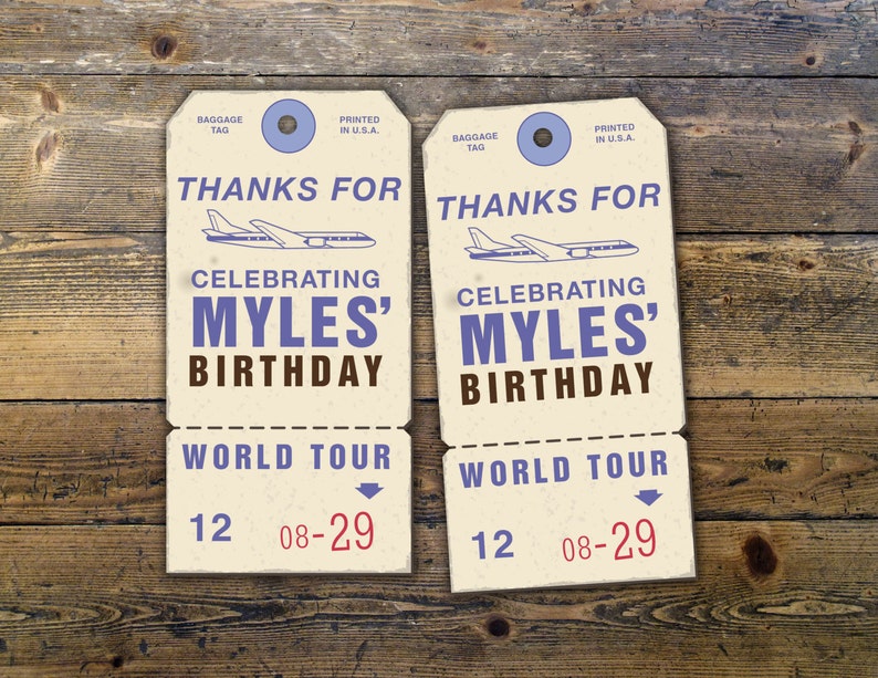Luggage Tag Favor Tag birthday Travel Party Favor Travel Etsy