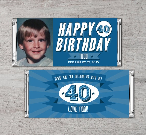Birthday Candy Bar Wrapper Covers, Birthday Chocolate Bar Birthday Candy Wrappers - Digital- 40th, 21st, 30th, 50th, 60th, 70th, 1st, Gift Il_570xn