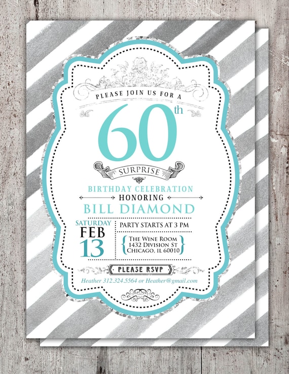 ANY AGE 21st, 30th, 40th, 50th, 60th, 70th, 80th, 90th Surprise Birthday Party Invitation,birthday, invite, glitter, foil, surprise party Il_570xn