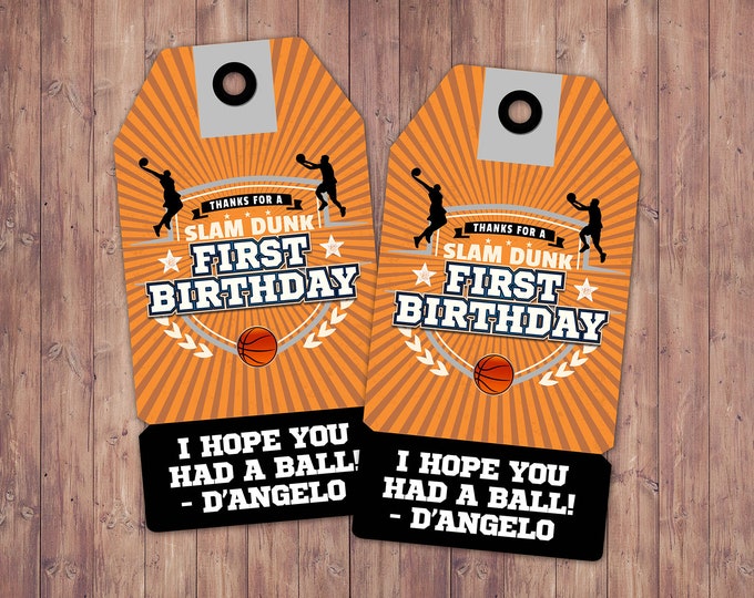 Basketball Birthday Party Favor Tag. I Hope You Had A Ball. Football party, basketball party, wrestling party, sports party, All-Star