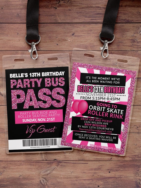 VIP PASS, Limo pass, Birthday party, 21st birthday, backstage pass, birthday invitation, wedding, bachelor, party bus, Digital files Il_570xn