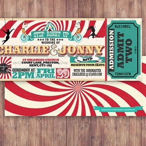 CIRCUS wedding, Invitation- Carnival invitation-wedding invitation- graduation party, school dance invitation,birthday, baby shower