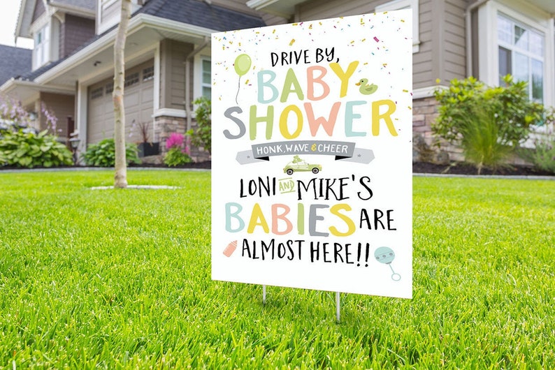 Drive by Baby Shower Yard Sign Design Digital File Only Etsy