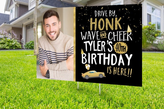 Drive by birthday parade, Digital file only, yard sign, social distancing drive-by birthday party, car birthday parade quarantine party Il_570xn
