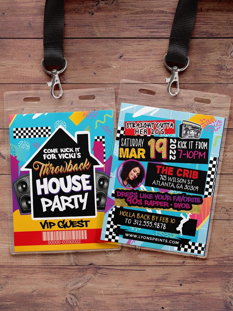 90's House Party Invitation, 80s party invite, House Party Invitation, 90's Birthday Invitation, 90's Party, Hip Hop Party, throwback party bild 3