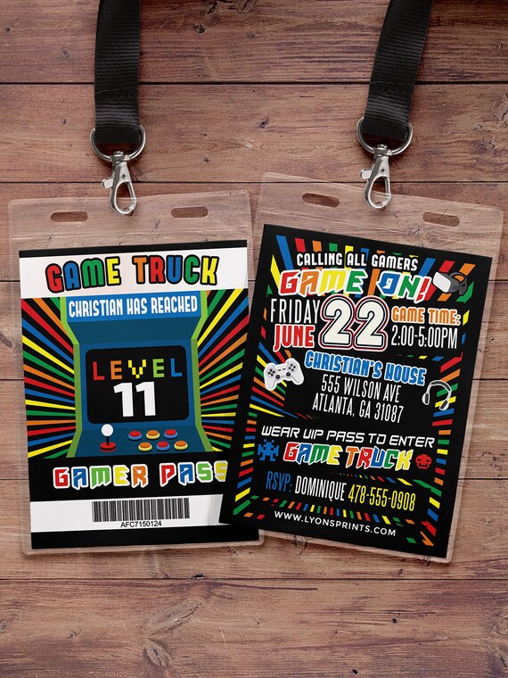Video Game Invitation | Game Truck Party Invitations | Video Game Party Invitations, Birthday Invitation | Game Truck Invitation, printable Il_570xn