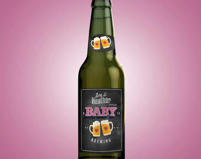 Personalized DIGITAL Beer Labels for Baby Showers, Weddings & Special Occasions, baby is brewing, baby and BBQ, beer and BBQ, party