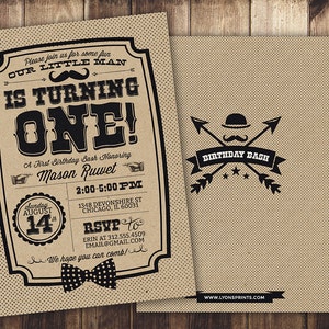 Moustache Bash Geburtstagseinladung - Moustache Birthday Invite - Printable Invite - Little Man- Geburtstag, erster Geburtstag, Schnurrbart, retro