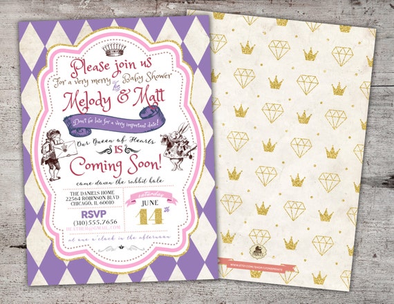 Tea Party, Wonderland Invitation, Birthday Invitation, through the looking glass, baby shower Il_570xn