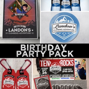 Jedes Alter, Klettern Geburtstag einladen, 10 Felsen, zehn Felsen, Junge Geburtstag, Abenteuer im Freien, Wandern, 9. 10, 11, 12, 13, 14, 8, Party Pack