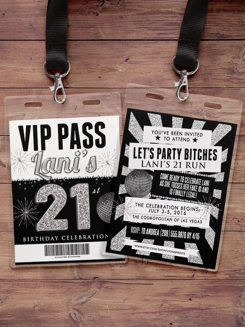 White party, VIP PASS, 21st birthday, backstage pass, concert ticket, birthday invitation, wedding shower, Digital files image 1