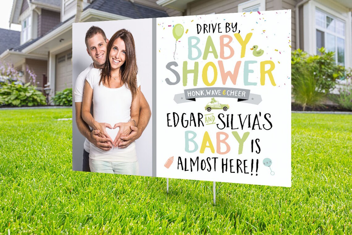 Drive by Baby Shower Yard Sign Design Digital File Only Etsy