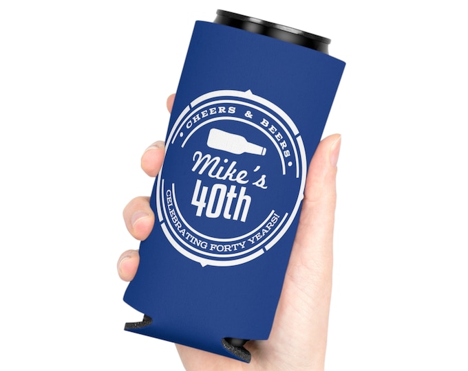 Personalized Insulated Can cooler,  funny birthday favors, 40th birthday, 30th birthday. 50th birthday, slim can, regular can
