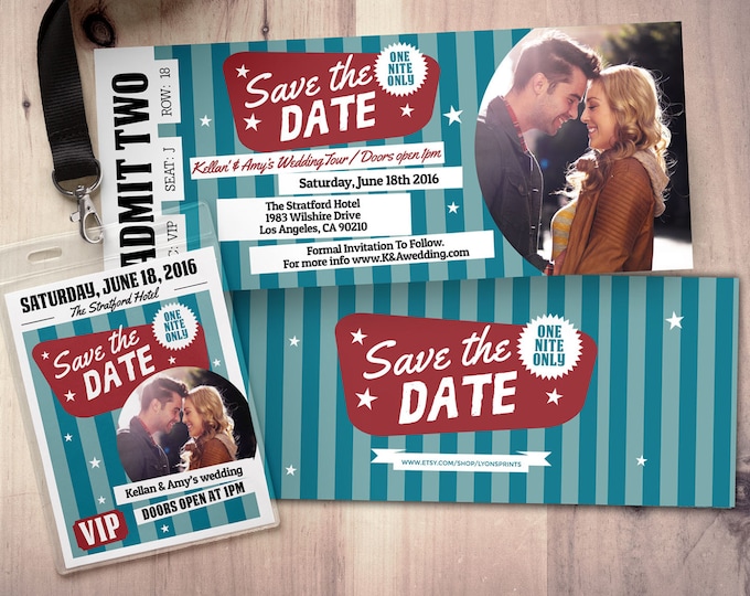 Rock Star save the date, wedding Invite/Bridal Shower INVITATION, ticket bridal shower invitation, rockstar shower, wedding invitation