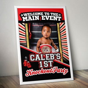 Boxing welcome sign, Boxing Party, The Main Event, Boxing theme, Birthday party, Boxing gloves, boxing theme, gender reveal