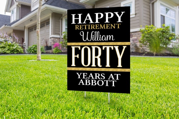 Retirement yard sign design, Digital file only, yard sign, retirement party gift, quarantine party, retirement party, sign Il_570xn