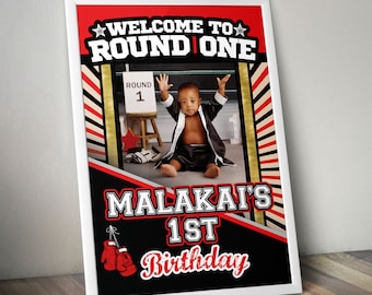 Boxing welcome sign, Boxing Party, The Main Event, Boxing theme, Birthday party, Boxing gloves, boxing theme, gender reveal