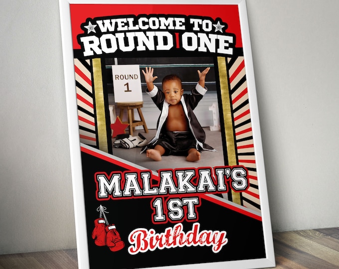 Boxing welcome sign, Boxing Party, The Main Event, Boxing theme, Birthday party, Boxing gloves, boxing theme, gender reveal