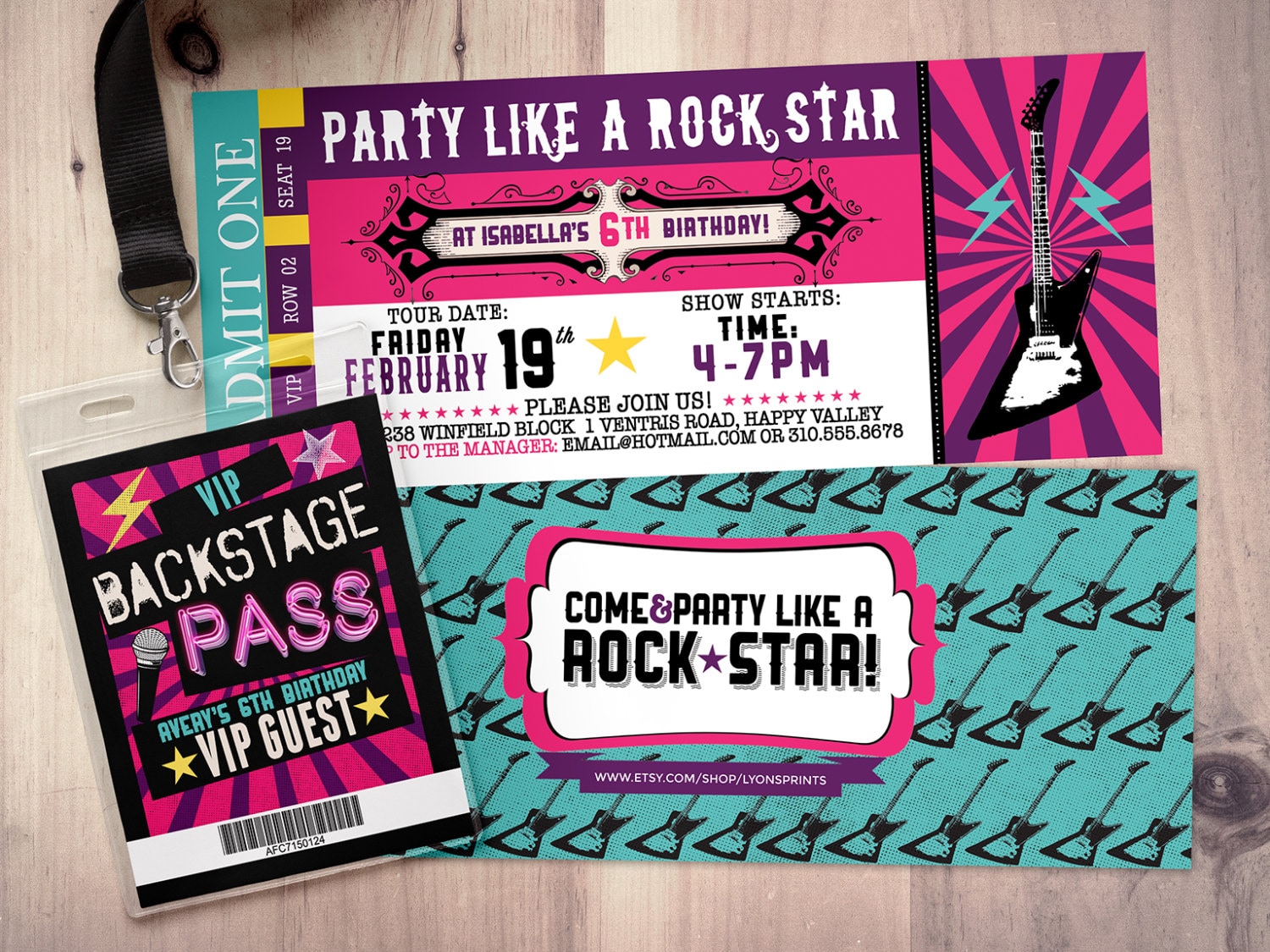 Free Printable Rockstar Birthday Party Invitations