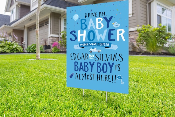 Drive by baby shower, yard sign design, Digital file only, yard sign, social distancing drive-by shower party, car parade, quarantine party Il_570xn