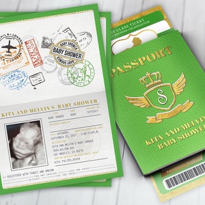 PASSPORT und TICKET-Baby-Dusche-Einladung, Coed-Baby-Dusche-Einladung-Reise-Baby-Dusche-Einladung, Baby-Dusche,nur digitale Dateien