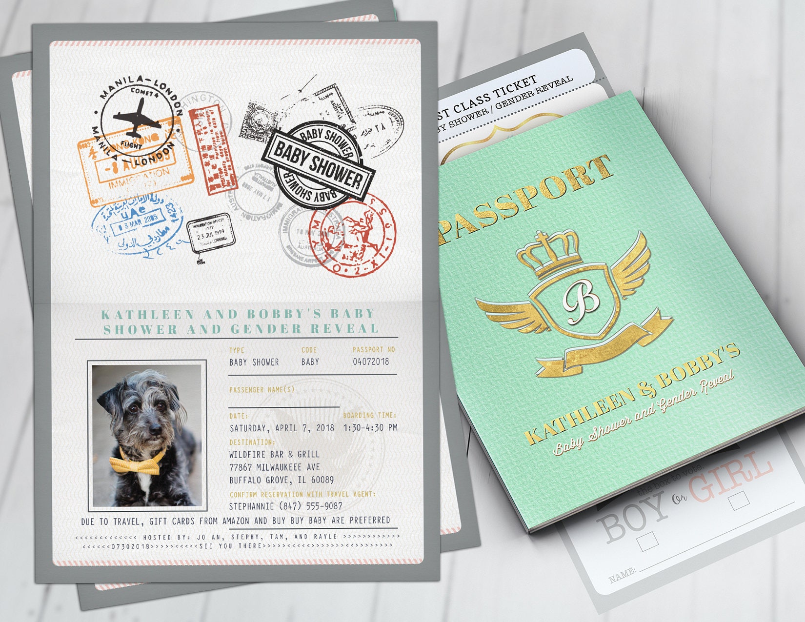 Passport baby shower invitations hot sale