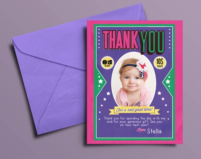 Thank You Card - Greeting Card - All occasion card - rockstar thank you card - baby shower Thank you - Birthday Party Thank You Card