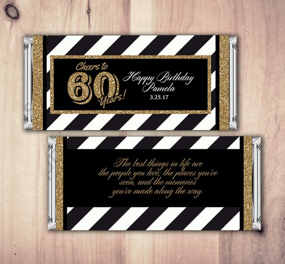 ANY AGE, Birthday, Candy Bar Wrappers - Gold, Silver Cheers, 30th, 40th, 50th, 60th, 70th, 80th Any Age, aged to perfection, printable Il_570xn