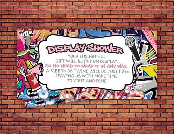 Fresh Prince, Baby Shower, Hip Hop, Display shower, insert., 90s, hip hop, diaper request,Graffiti, DJ, 90s party, 80s party, Diva Il_570xn