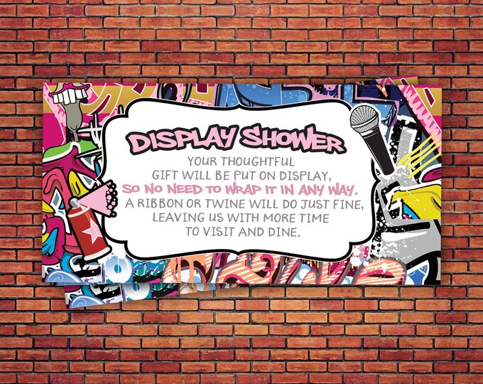 Fresh Prince, Baby Shower, Hip Hop, Display shower, insert., 90s, hip hop, diaper request,Graffiti, DJ, 90s party, 80s party, Diva