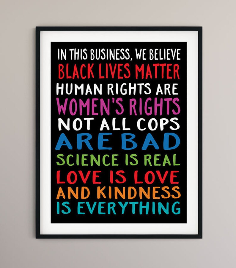 Black lives matter yard sign design, Digital file only, No Hate sign, Black rights, human rights, Love thy neighbor, Kindness is everything image 1