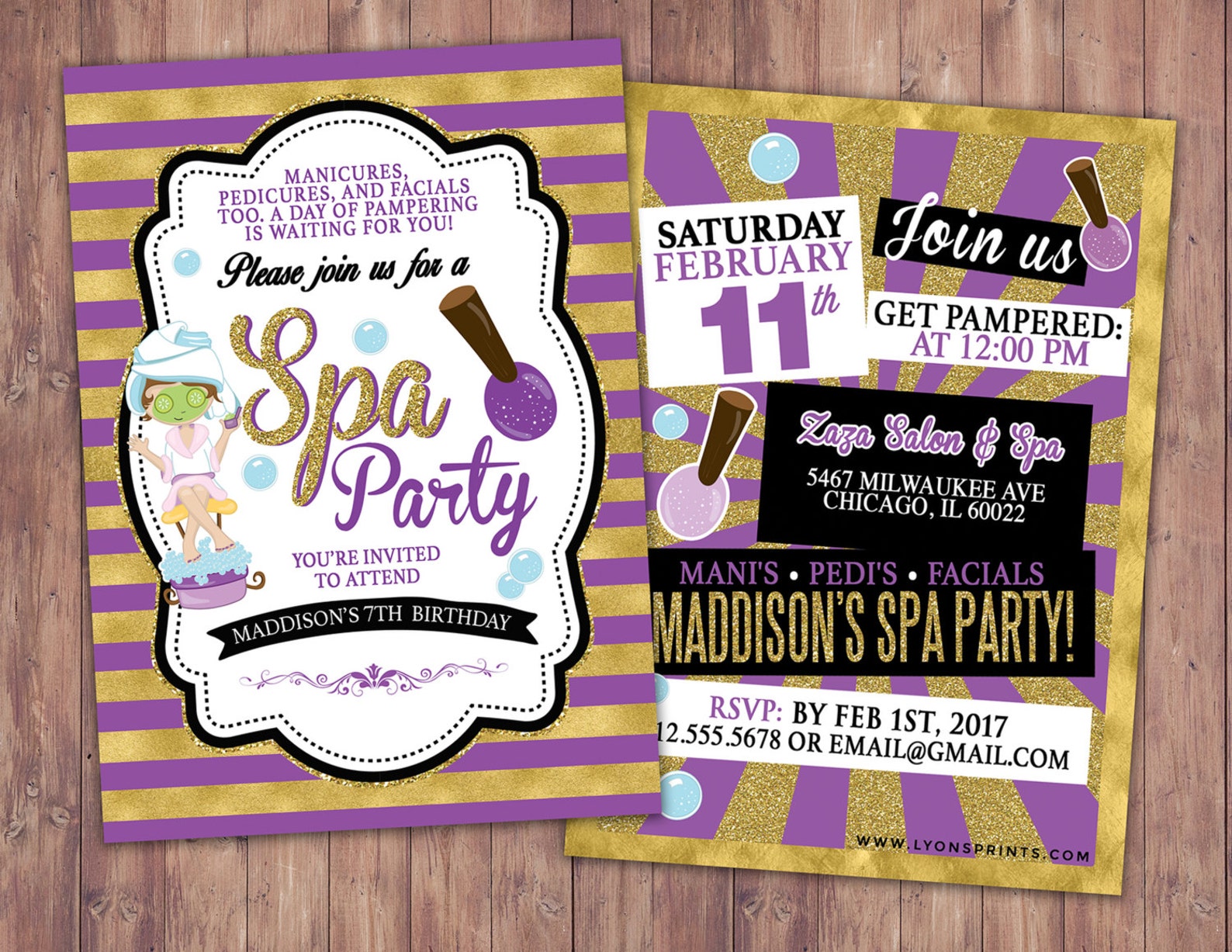 Spa Party Invitation, VIP PASS, Backstage Pass, Vip Invitation ...