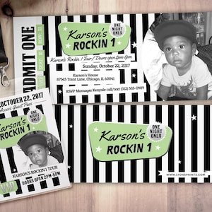 ROCK STAR, concert ticket, birthday party invitation, Music invitation, printable, rockstar party, pop star, retro invitation