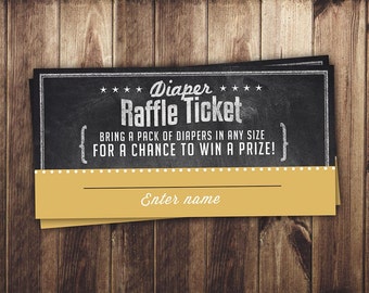 Baby Shower Diaper Raffle Ticket Inserts Chalkboard | Etsy