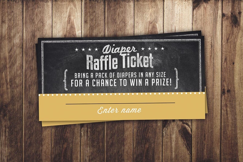 Baby Shower Diaper Raffle Ticket Inserts, Chalkboard Printable Instant Download, boy shower, girl shower, shower game, party game image 1
