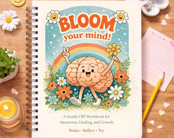 Cognitive Behavior Therapy CBT Worksheets, Thought Challenging, Mental Health Exercises, Printable Therapy Workbook  (Digital Download)