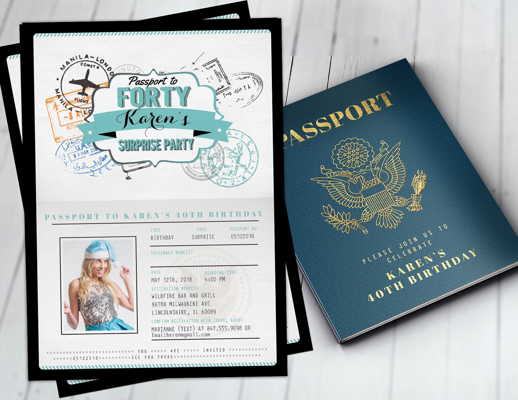 ANY AGE, Sweet 16, birthday invitation, travel invitation, destination