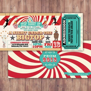 CIRCUS party prom Invitation- Carnival invitation-prom invitation- graduation party invitation-school dance invitation, prom invitation