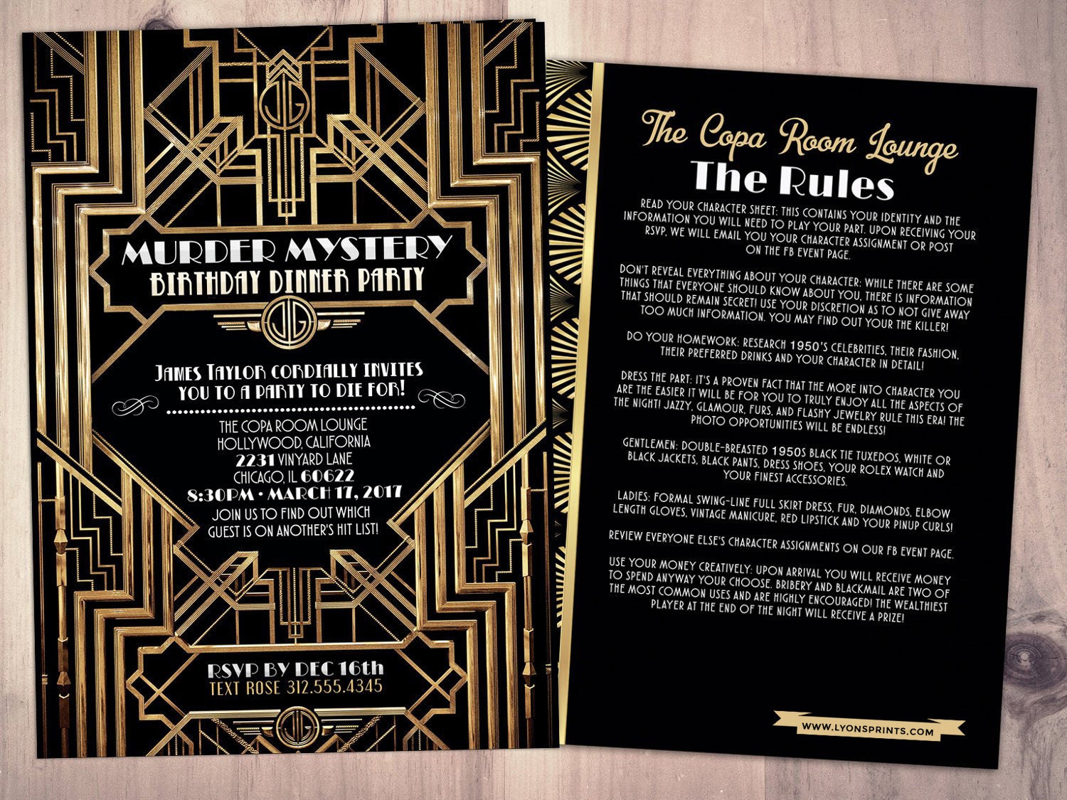 Murder Mystery Dinner Party Invitation Vintage Party 