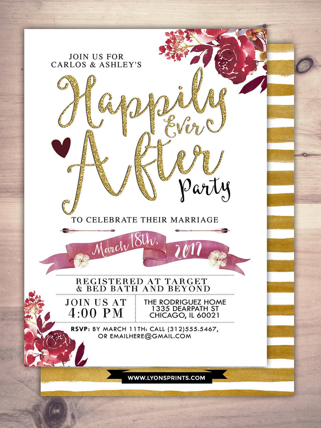 Happily ever after invitation, BOHO wedding shower Invitation, couples shower, arrows, wedding