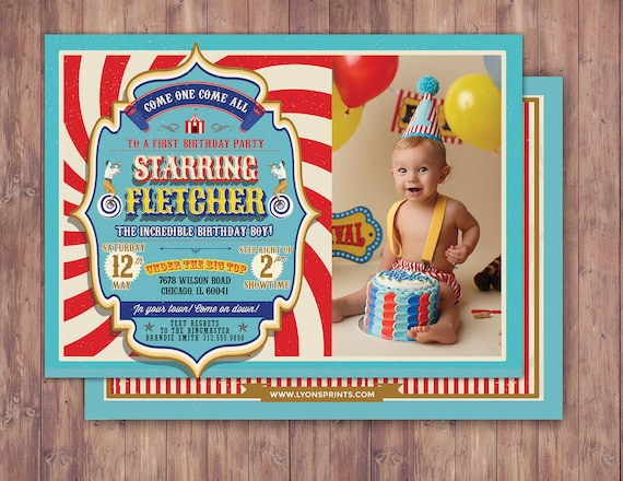 First Birthday- circus ticket-carnival ticket invitation - vintage circus, retro, ticket invitation, carnival, circus birthday invitation Il_570xn
