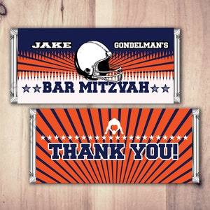 Personalized Football Candy Bar Wrapper, Printable Candy Bar Wrapper ...
