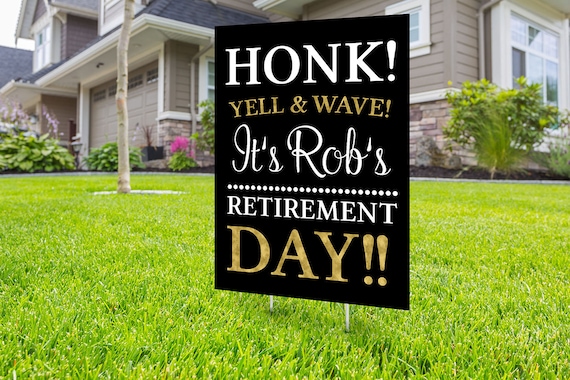 Retirement lawn sign design, Digital file only, yard sign, retirement party gift, quarantine party, retirement party, sign Il_570xn